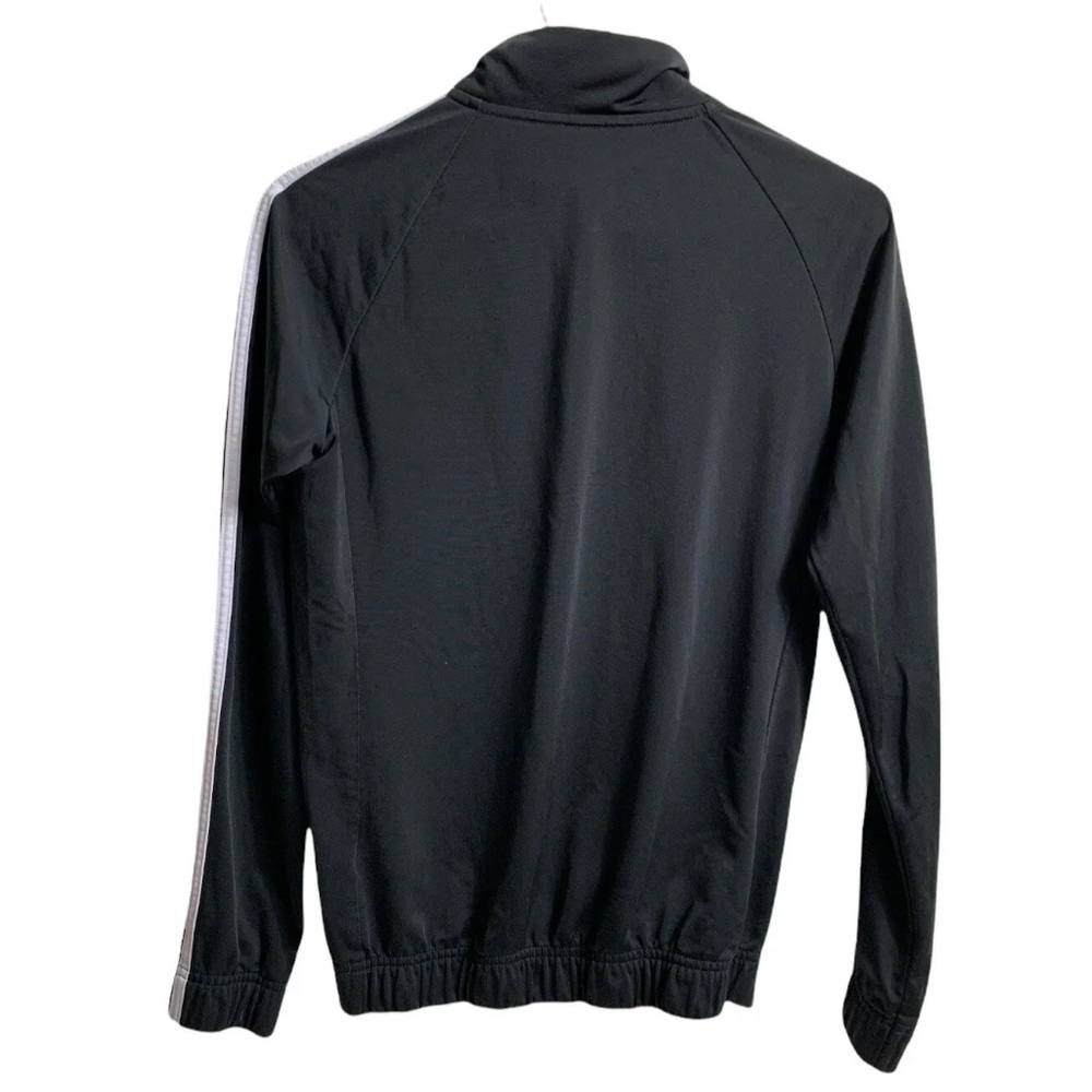 Adidas Jacket Women Small Black White Track Stripes Athletic Sports Zip Casual - Picture 6 of 12
